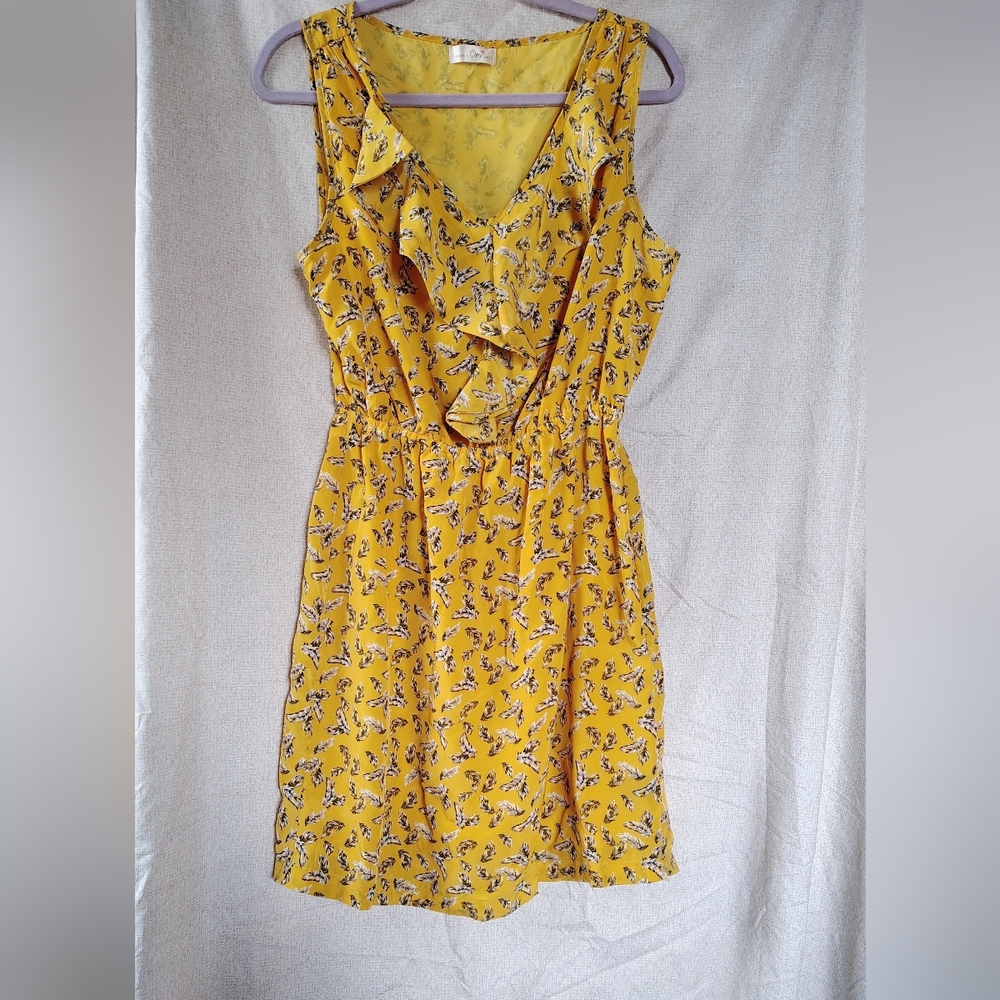Under One Sky Yellow Feather Dress